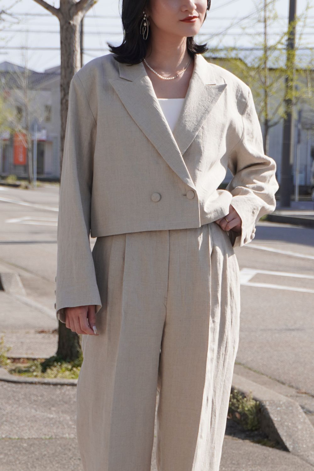 CASA FLINE - CROPPED LINEN JACKET / クロップド丈 リネン