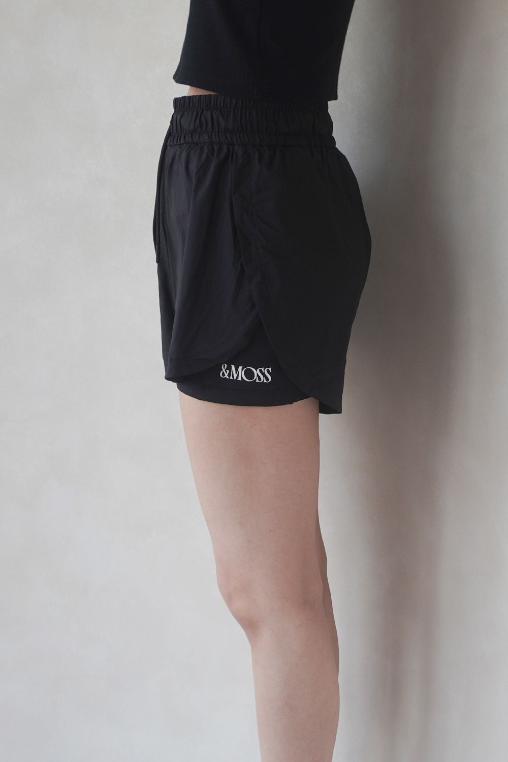 LAYARED ACTIVE SHORTS / レイヤード アクティブショーツ (ブラック) / レディース