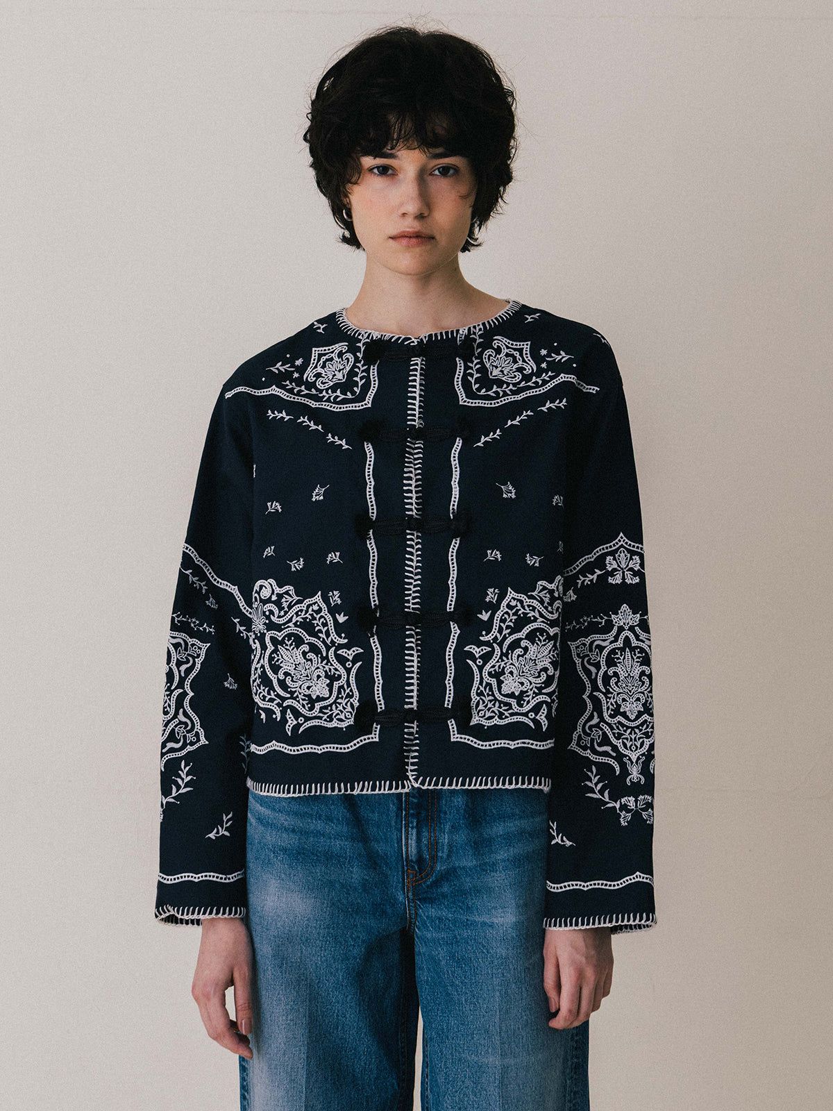 【25AW】VENEZIA LACE BLOUSE / ヴェネツィアレースブラウス (ネイビー)