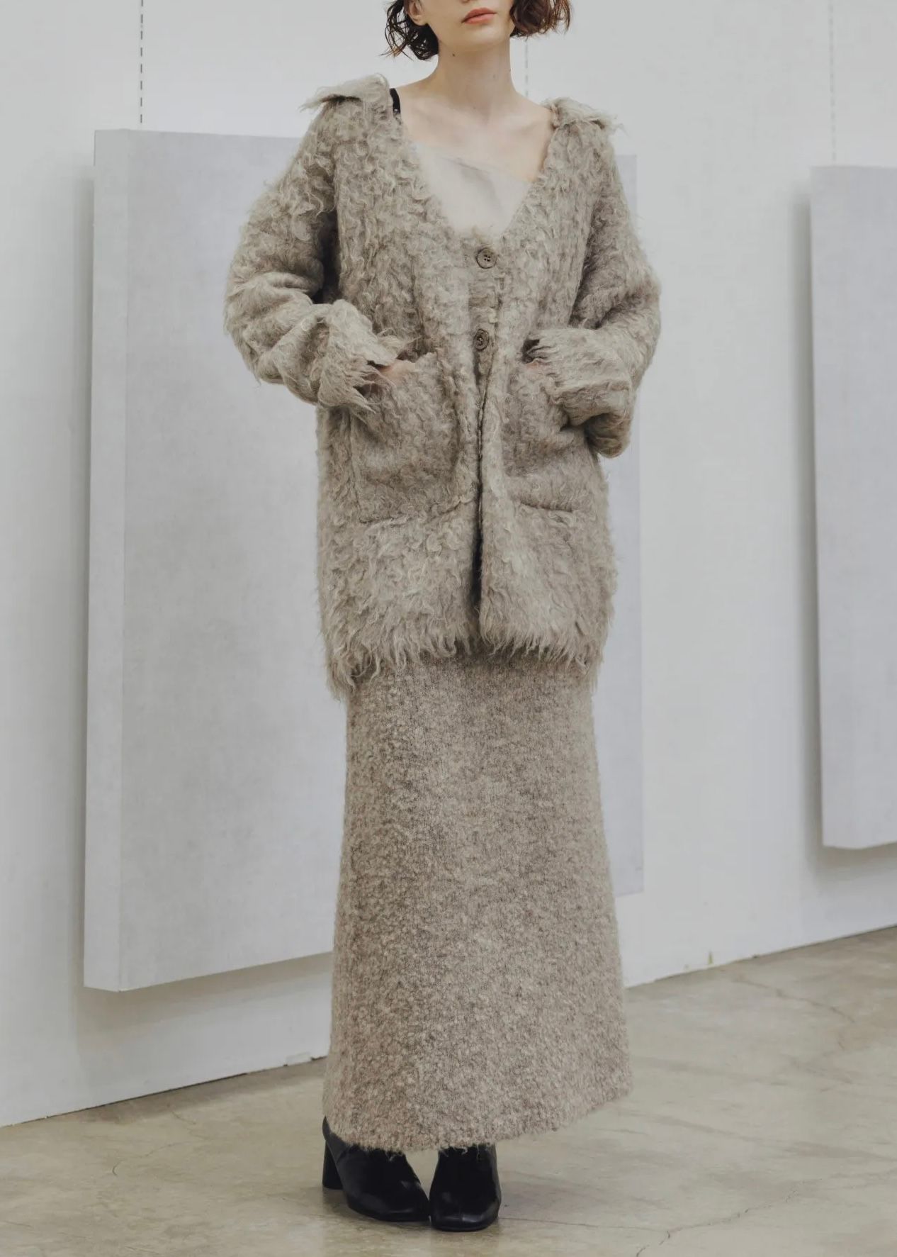 brushed lightly reversible knit cardigan / リバーシブルニットカーディガン (ミルクティー) / 25AW