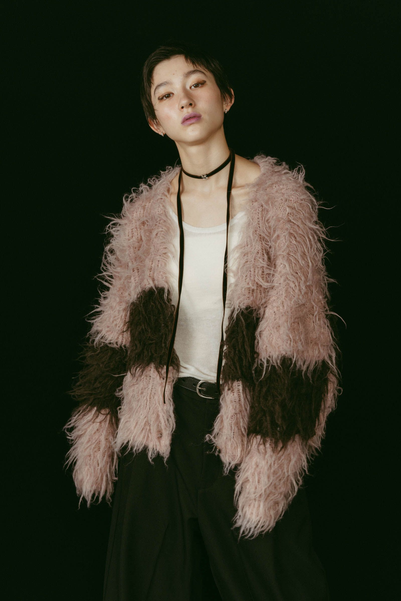 shaggy cardigan / シャギーカーディガン (ピンク) / 25AW