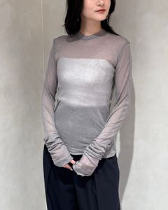 【25SS】TENCEL CASHMERE RIB LONG SLEEVE T-SHIRT / テンセルカシミヤリブロンT (チャコールグレー)