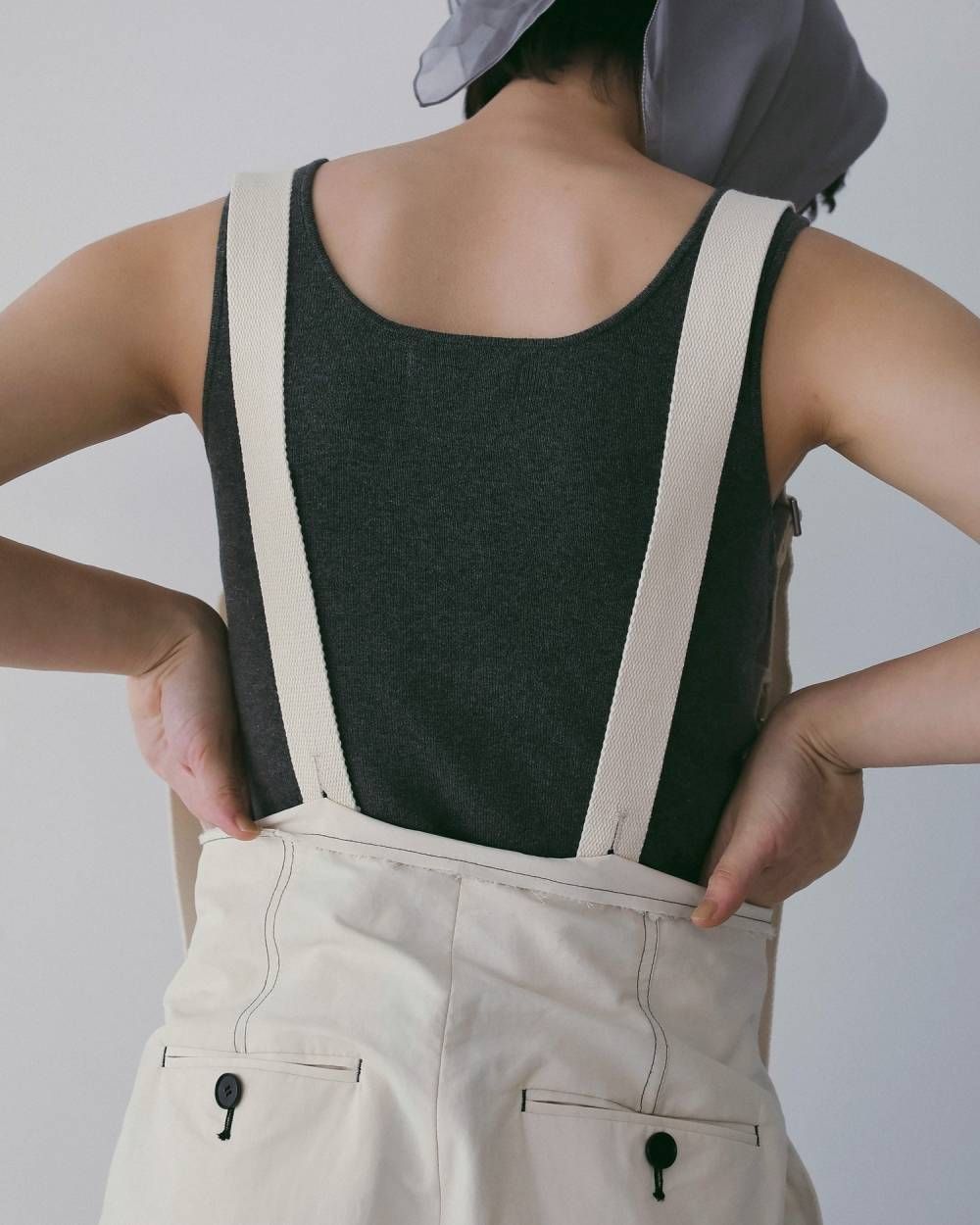 サスペンダー ワイドパンツ (アイボリー) Suspenders Wide Pants (アイボリー) / 26SS