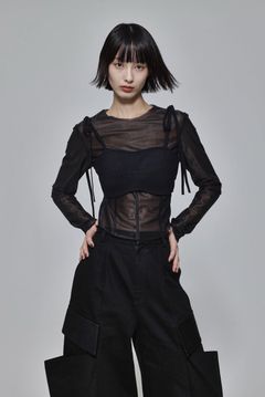 シアードッキングトップス (ブラック) Sheer docking top (Black)
