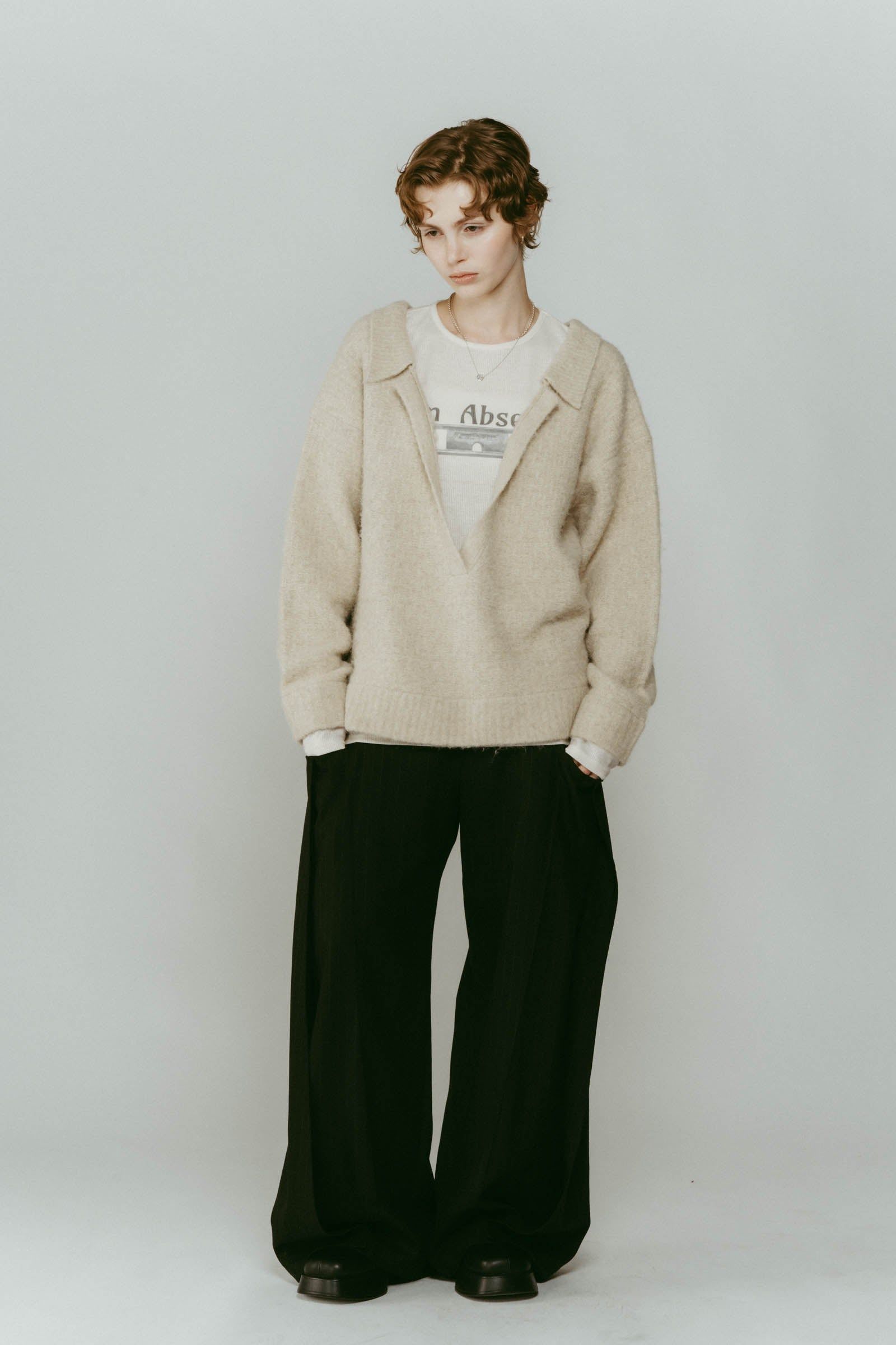 docking loose knit(unisex) / ドッキングルーズニット (アイボリー) / 25AW