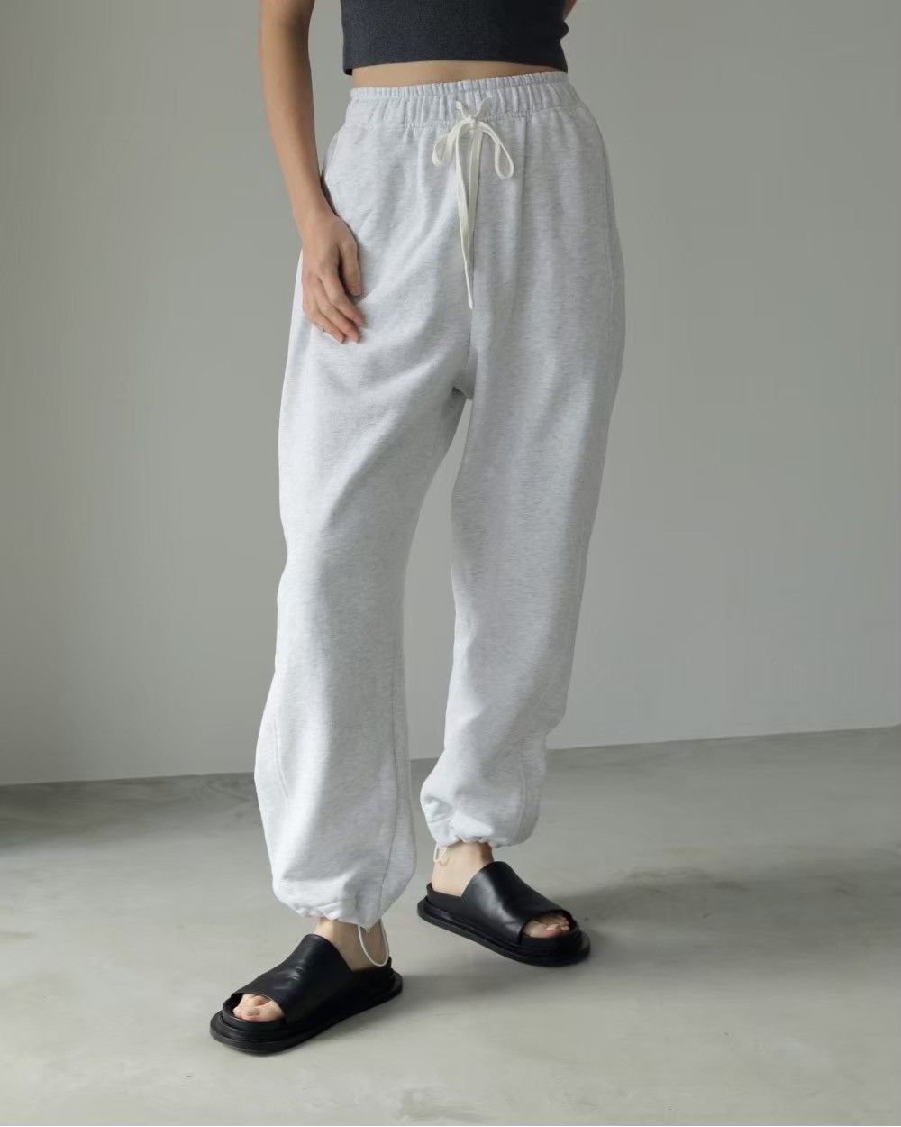 Drawstring Sweat Pants / ドロスト スウェットパンツ (グレー)
