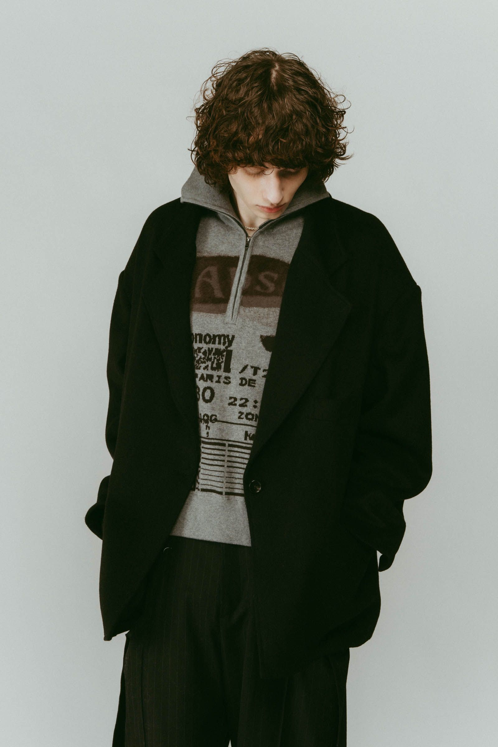 muffler overlay jacket(unisex) / マフラー オーバージャケット (ブラック) / 25AW