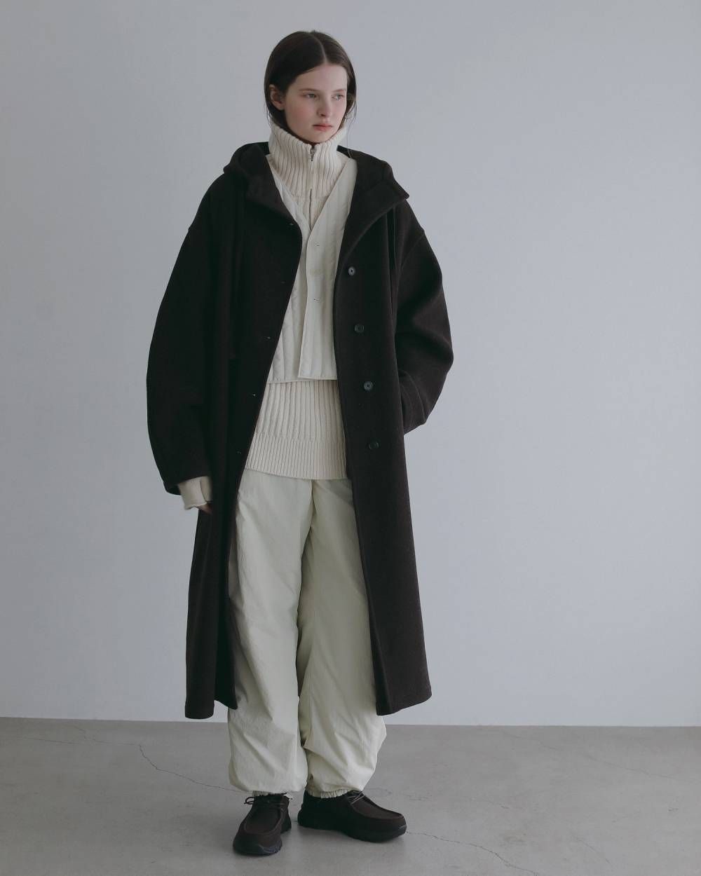 ハーフジップリブニット (アイボリー) Halfzip Rib Knit (Ivory) / 26AW 【6月29日まで期間限定予約】