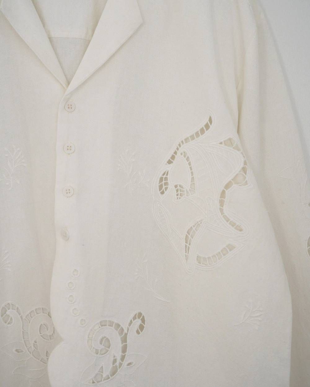 カットワーク オープンカラーシャツ (ホワイト) Cutwork Opencollar Shirts (White) /  26SS