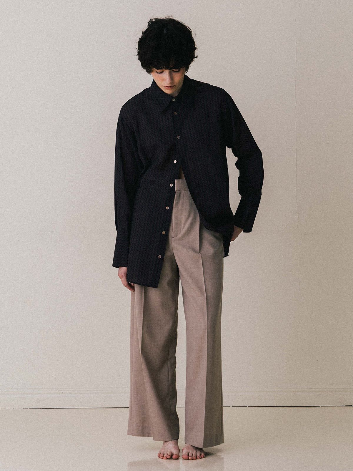 【25AW】GEOMETRIC SHIRT / ジオメトリックシャツ (ブラウン)
