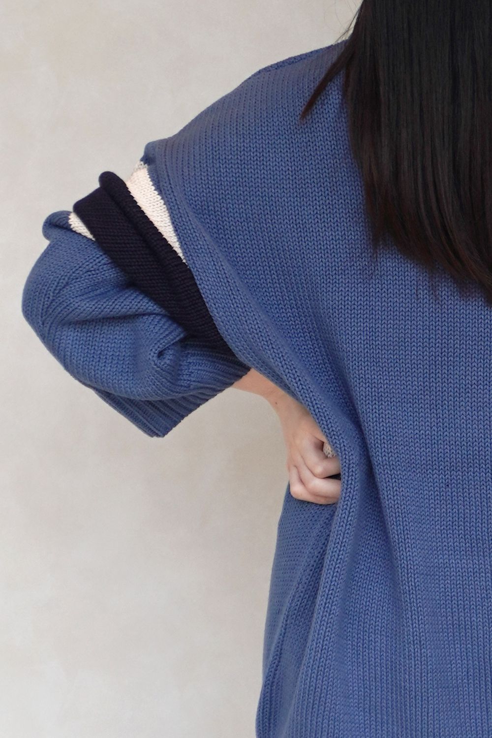 NOUNLESS CLASSIC LOGO KNIT (BLUE) / クラシックロゴニット ブルー