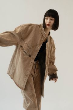 western denim over shirt(unisex) / ウエスタン デニムオーバーシャツ (シナモン) / 25SS  Knuth Marf