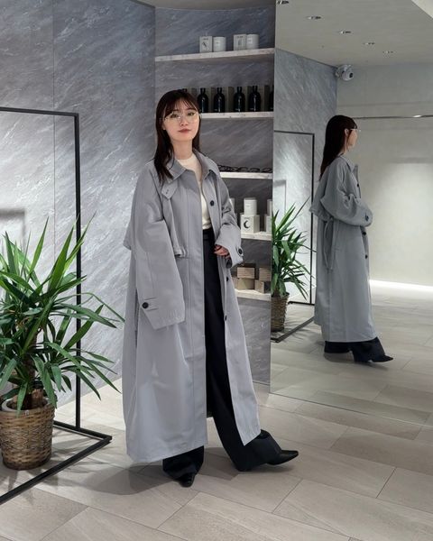 Twill Soutiencollar Coat / ツイルステンカラーコート (アイスブルー)
