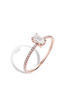 EMERALD MOISSANITE FULL ETERNITY RING (PINKY) / エメラルド モアサナイト フル エタニティリング【ピンキー】K10/K18 (ピンクゴールド)