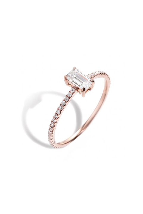 EMERALD MOISSANITE FULL ETERNITY RING (PINKY) / エメラルド モアサナイト フル エタニティリング【ピンキー】K10/K18 (ピンクゴールド)