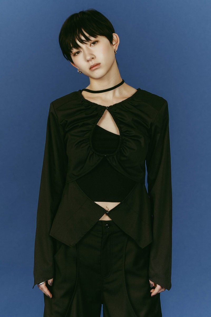 unique feminine blouse (Black) / ユニークフェミニンブラウス (ブラック) / 26SS