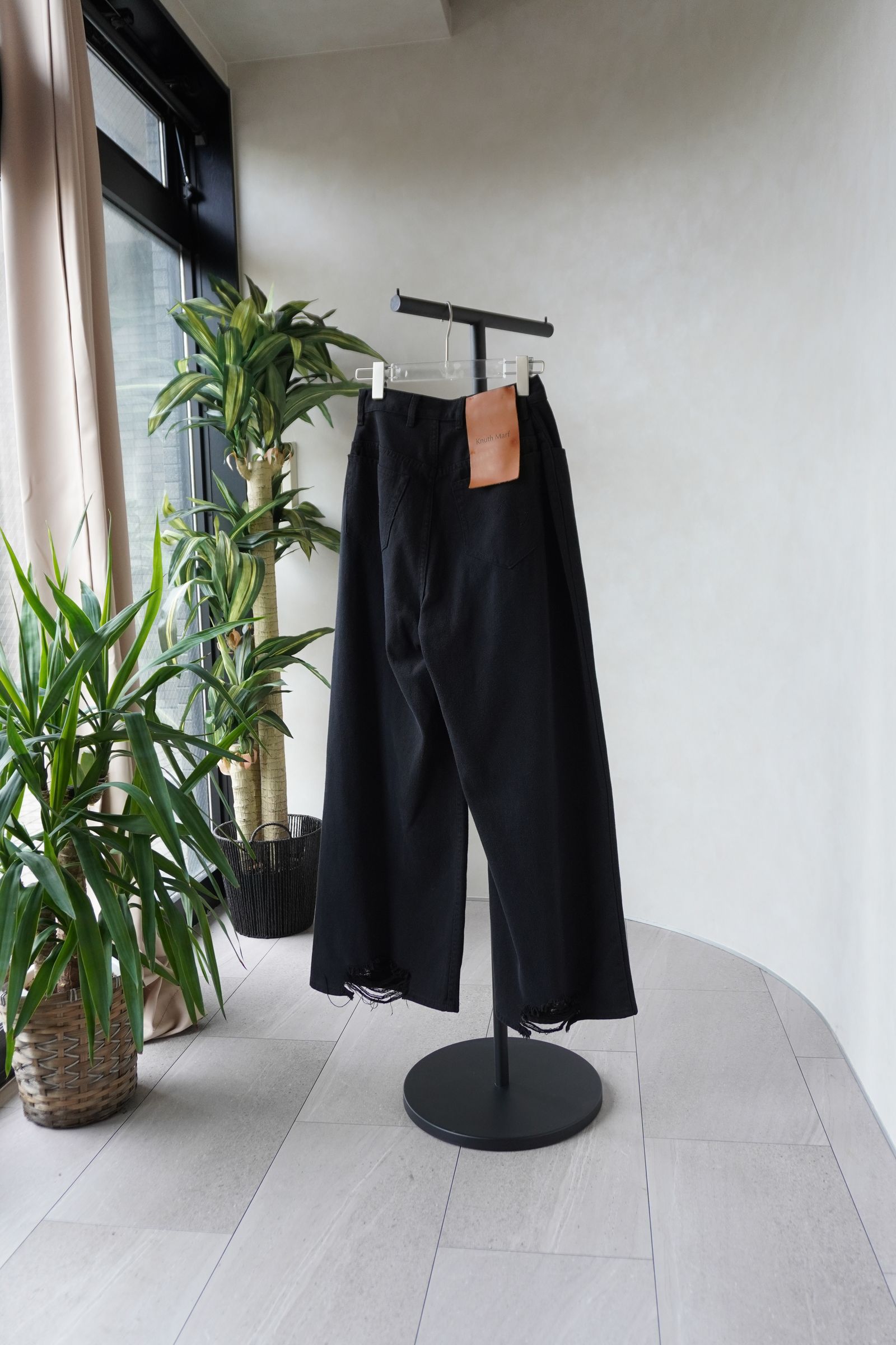 ダメージ デニムパンツ (ブラックブラック) damage denim pants