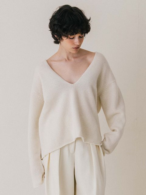 【25AW】HAMILTON V NECK KNIT / ハミルトン Vネックニット (アイボリー)