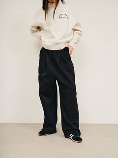 Tuck Sweat Pants / タックスウェットパンツ (ブラック×ホワイト) / 25AW