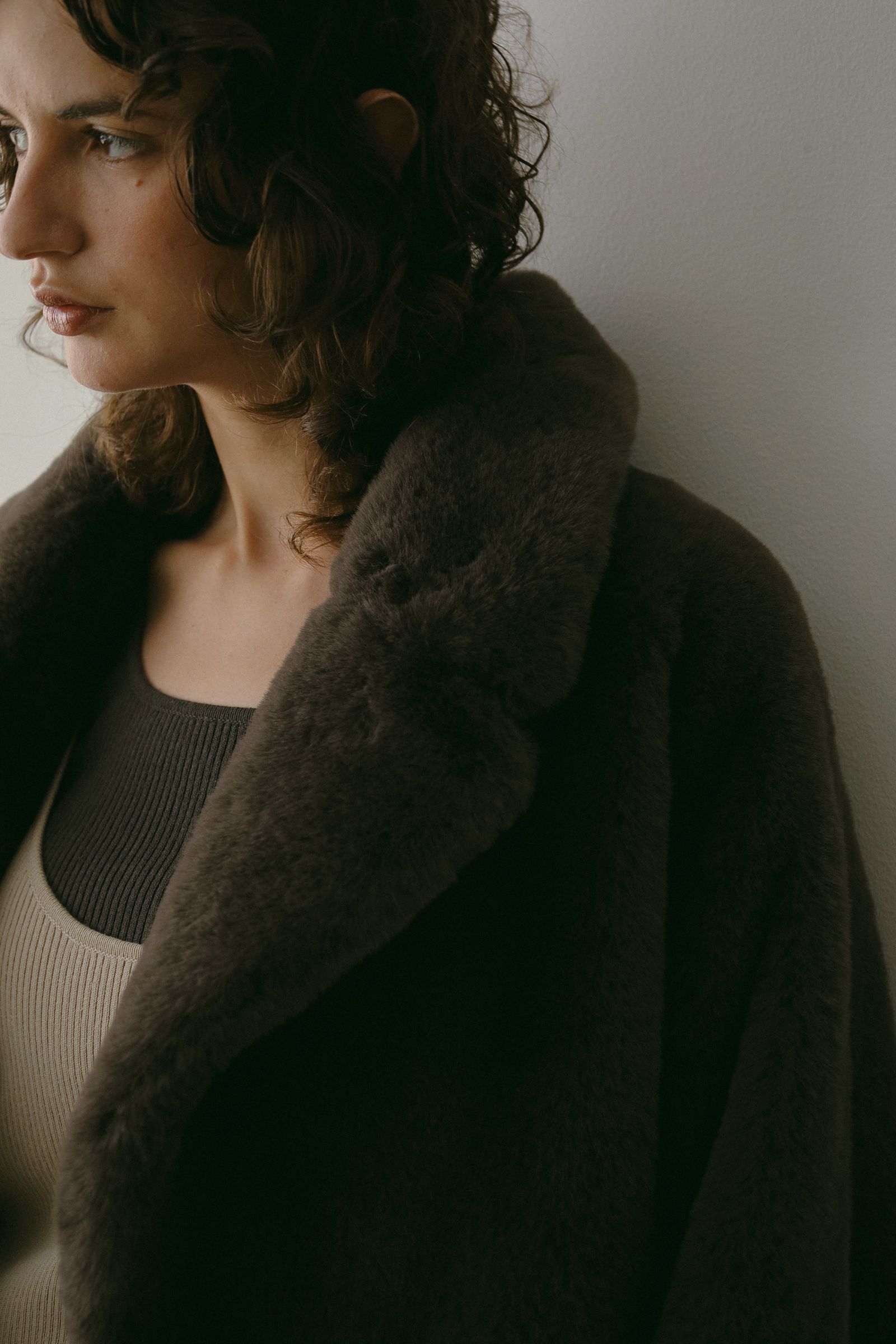 THINKFUR RexLikeFur Tailored Coat チャコールS