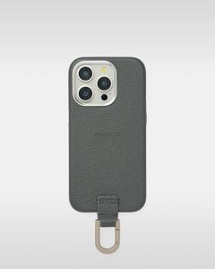 iPhone カラビナレザーケース (グレー)