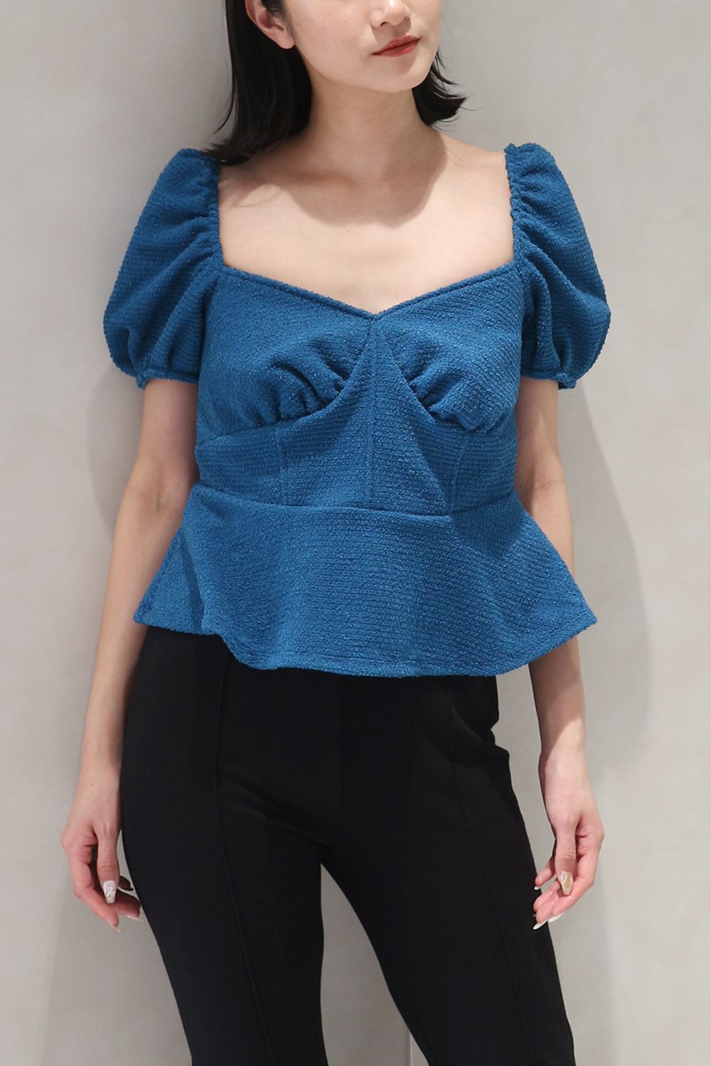 POOFY TOWEL LIKE MINI TOP / パイル ミニトップス (ブルー)