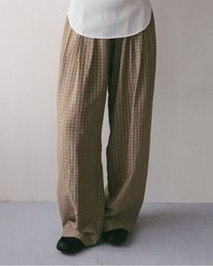 シアサッカー ルーズパンツ (ベージュ) Suckercheck Loose Pants (Beige) / 27SS