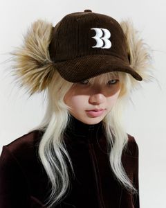 コーデュロイ フライトキャップ (ブラウン) Corduroy BB Logo Flight Cap (Brown)