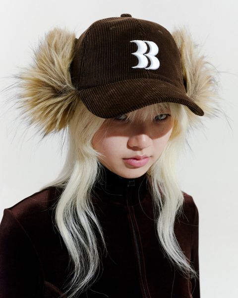 コーデュロイ フライトキャップ (ブラウン) Corduroy BB Logo Flight Cap (Brown)