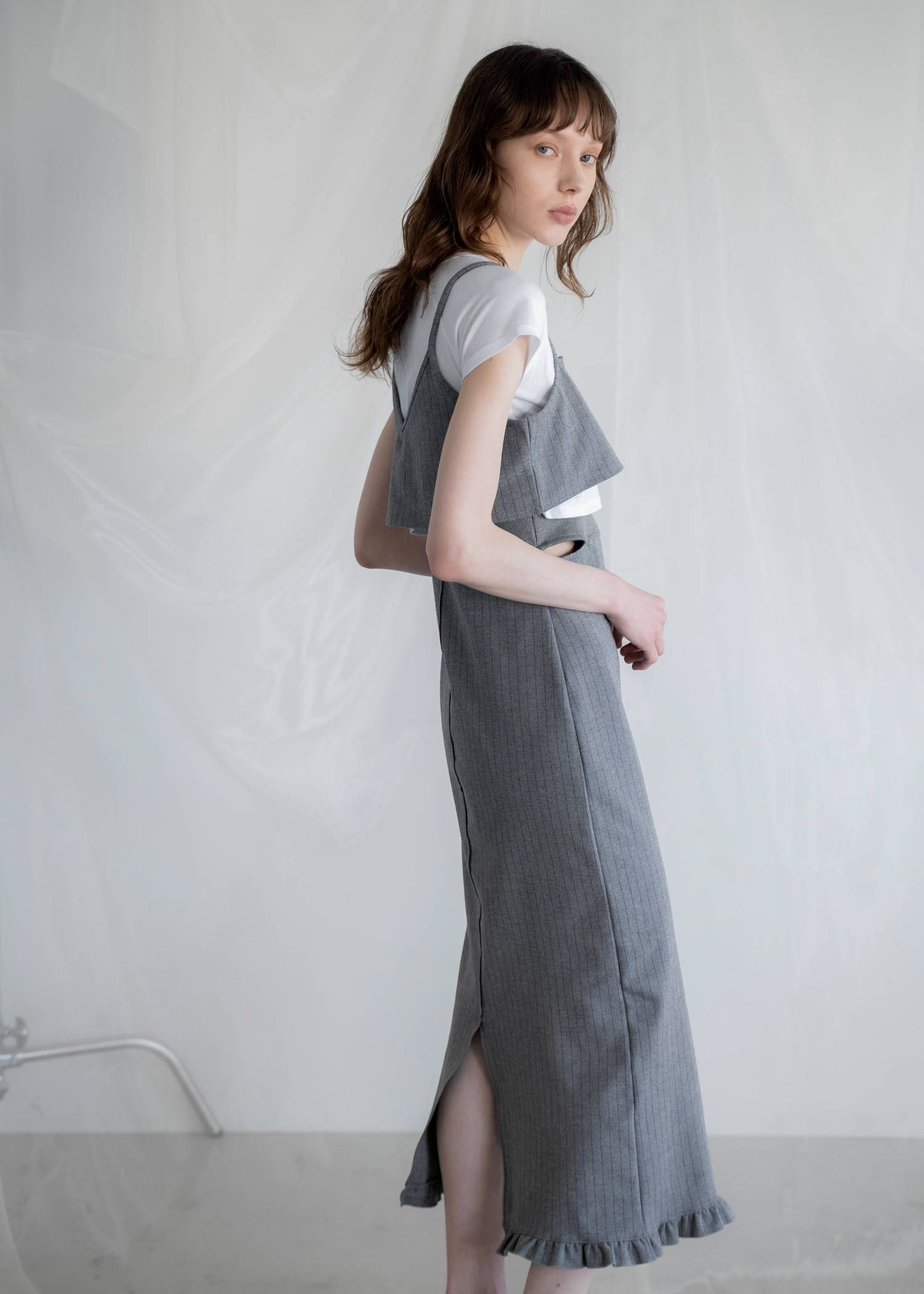 レイヤード3ピース ワンピース (ミックス) asymmetry layered 3 piece stripe OP (Mix) /  26SS