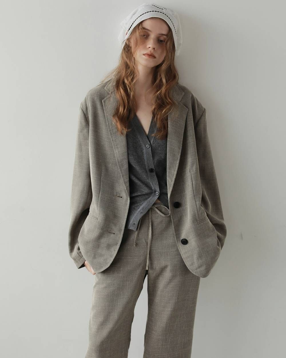 ツイードメッシュ ジャケット (グレージュ) Tweed Mesh Jacket (Graige) / 27SS