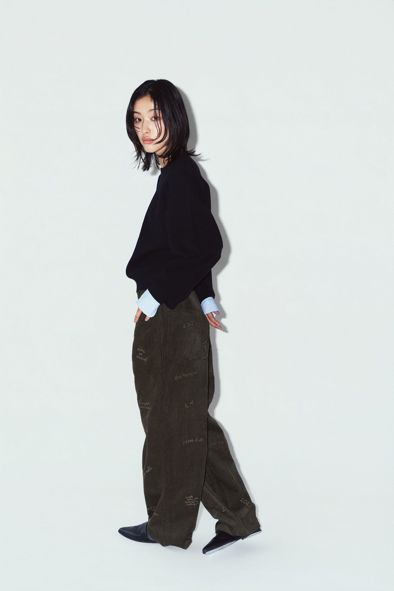【LADIESサイズ】2ウェイ ノームコア ニット (ブラック) 2way cuffs normcore knit (Black) / 26AW