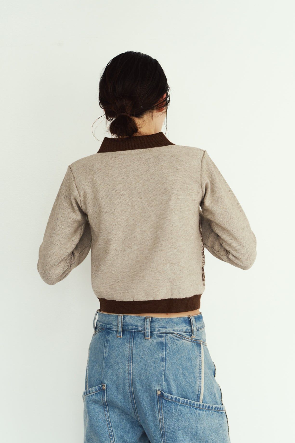 ジャガードポロニット (ブラウン) jacquard polo knit (Brown) / 26AW
