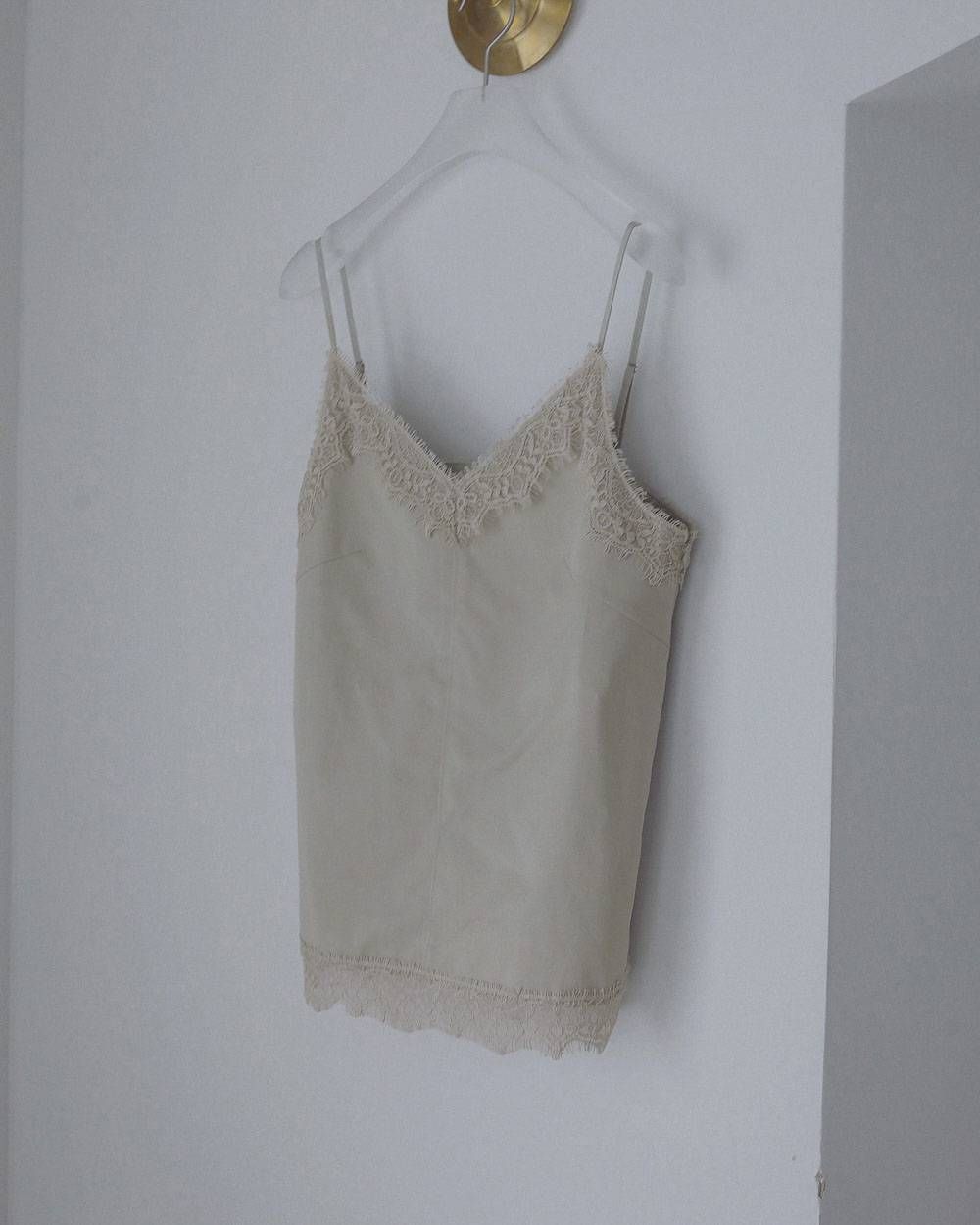 ツイルレース キャミソール (ミント) Twill Lace Camisole (Mint) / 27SS