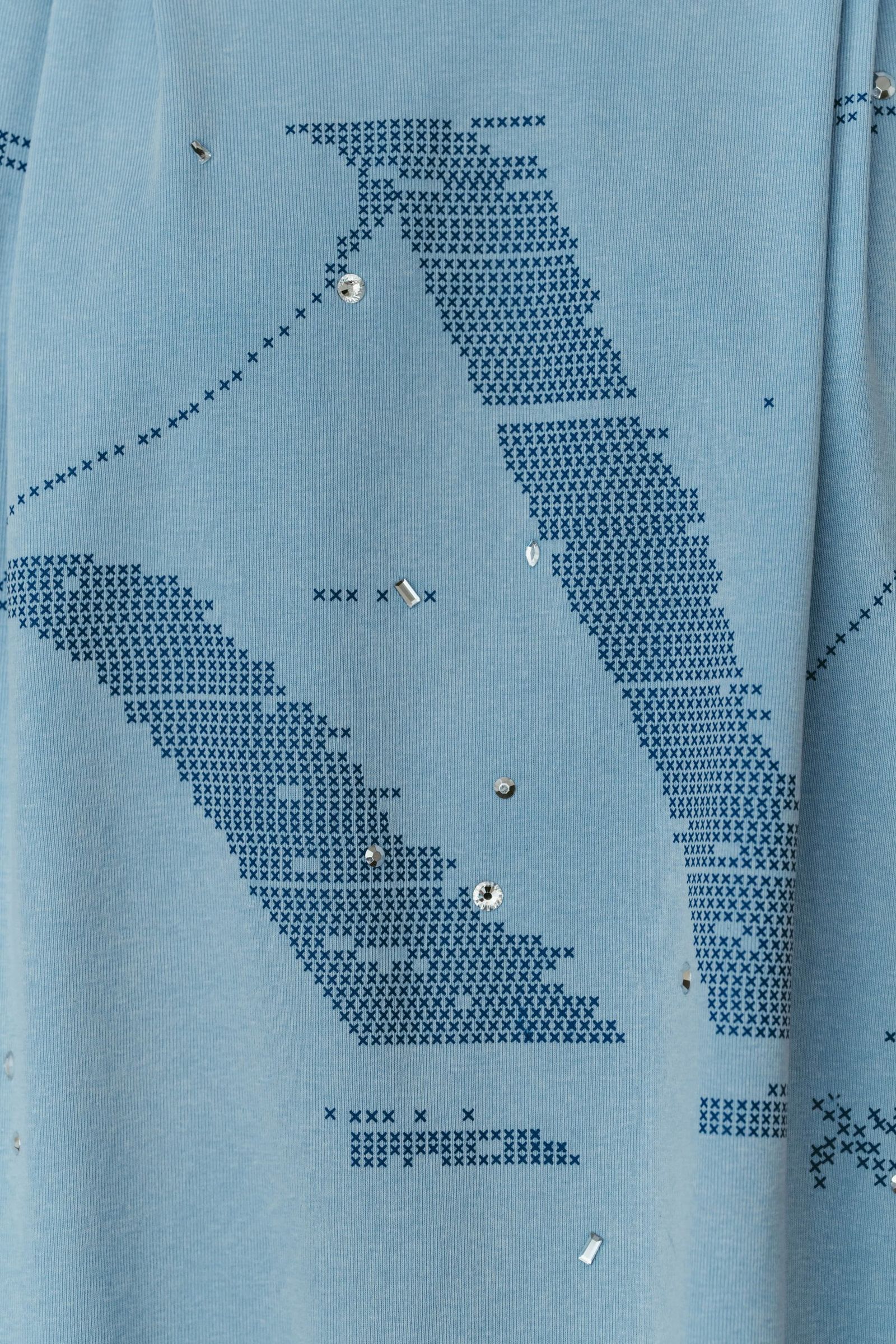 タック オーバーサイズTシャツ (ブルー) tuck detail oversized tee(unisex) (Blue) /  26SS