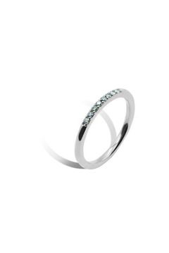 RECTA RING WITH GREEN MOISSANITE / グリーン モアサナイト レクタ リング K10/K18 (ホワイトゴールド)