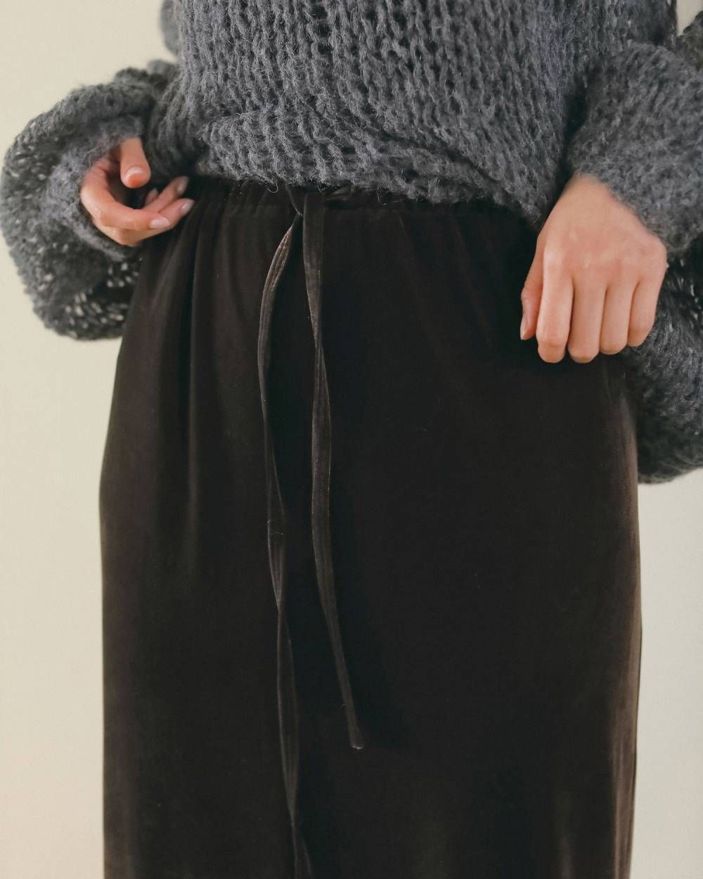 べロアペンシルスカート (ブラウン) Velour Pencil SK (Brown) / 26AW 【6月29日まで期間限定予約】