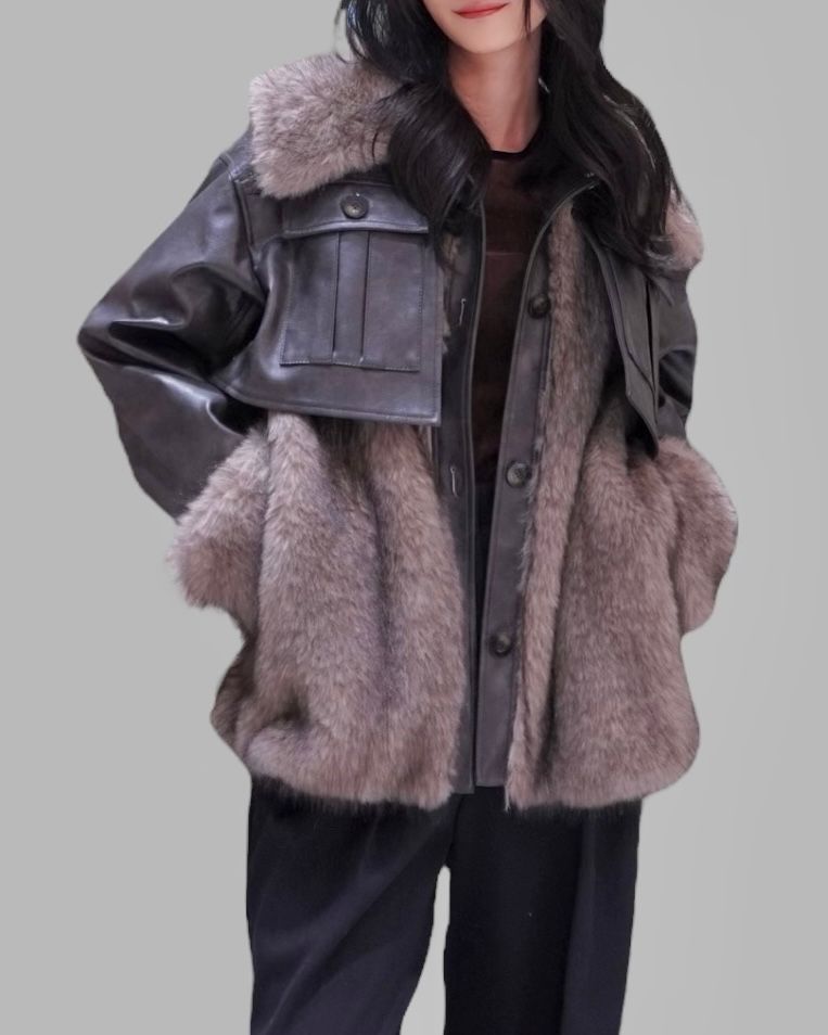 ジャケット・アウター thinkfur Eco leather raglan jacket 25TH-27】Eco Suede Riders Jacket | THINK FUR - 地球や環境に