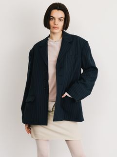 【25SS】CALATHEA STRIPE JACKET / ストライプジャケット (ネイビー)