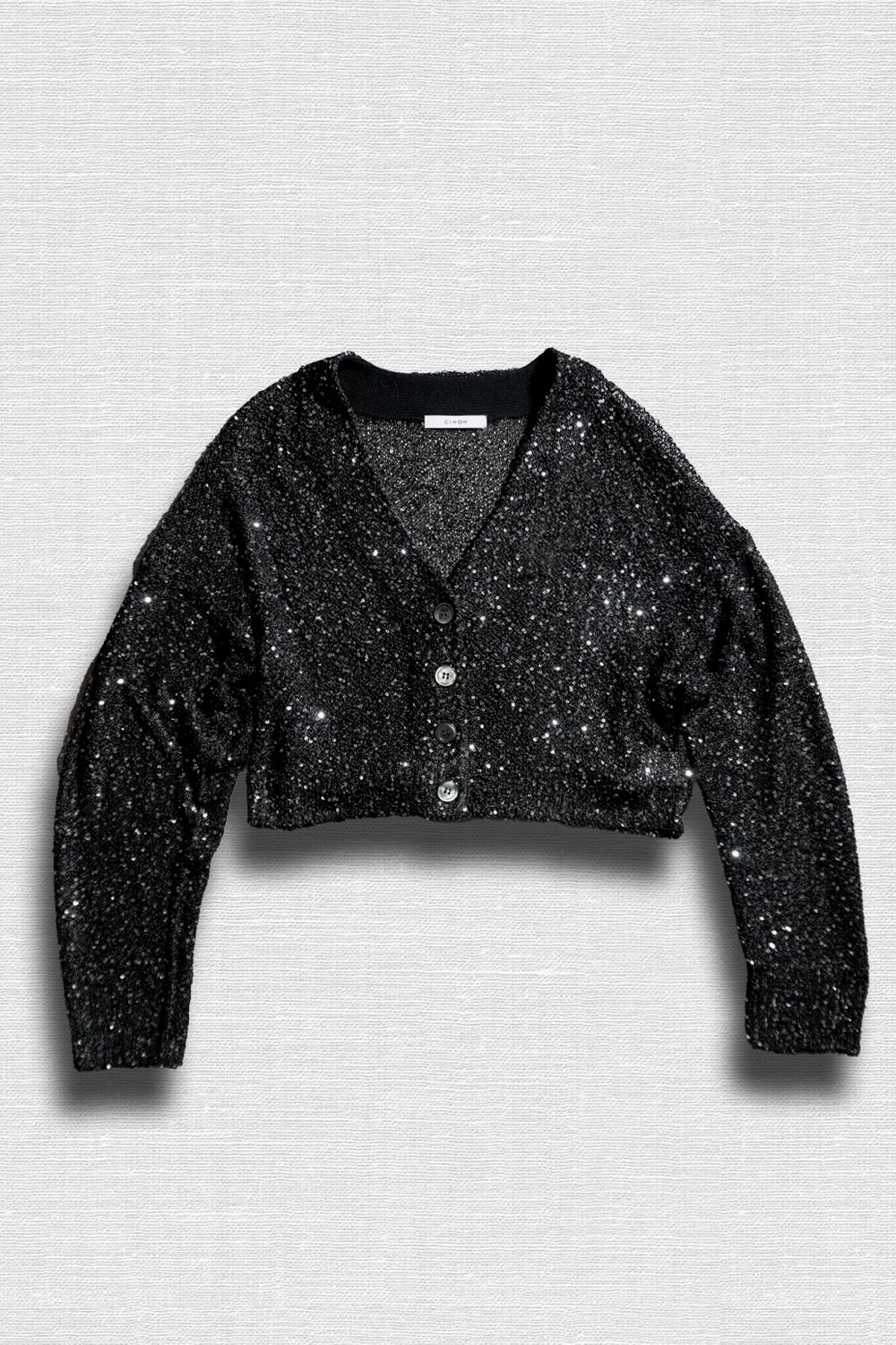 CINOH - SPANGLE KNIT CARDIGAN / スパンコールニットカーディガン ...