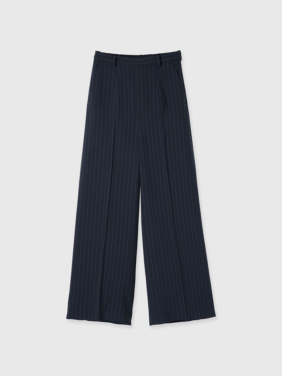 【25SS】CALATHEA STRIPE LAYERED PANTS / ストライプレイヤードパンツ (ネイビー)