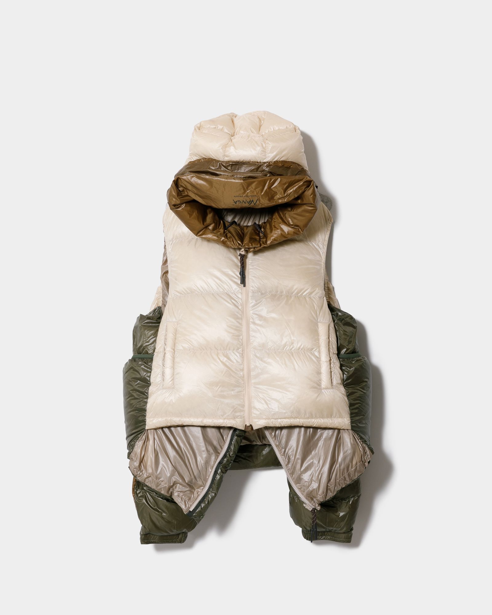 NANGA multilayering down vest blouson / ナンガ コラボレーション ダウンジャケット (ベージュ) / メンズ / レディース