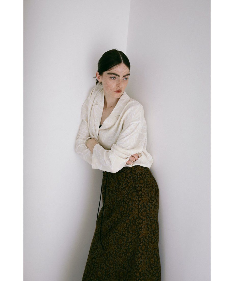 Adam jacquard long skirt / アダムジャカードロングスカート (ブラウン)