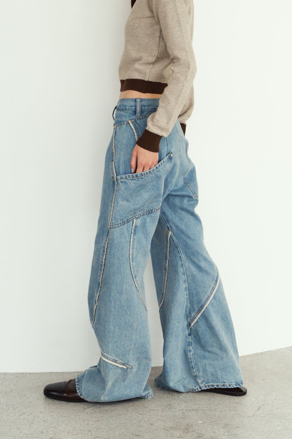カーブ ユーティリティデニムパンツ (ブルー) curve utility denim pants(unisex) (Blue) / 26AW