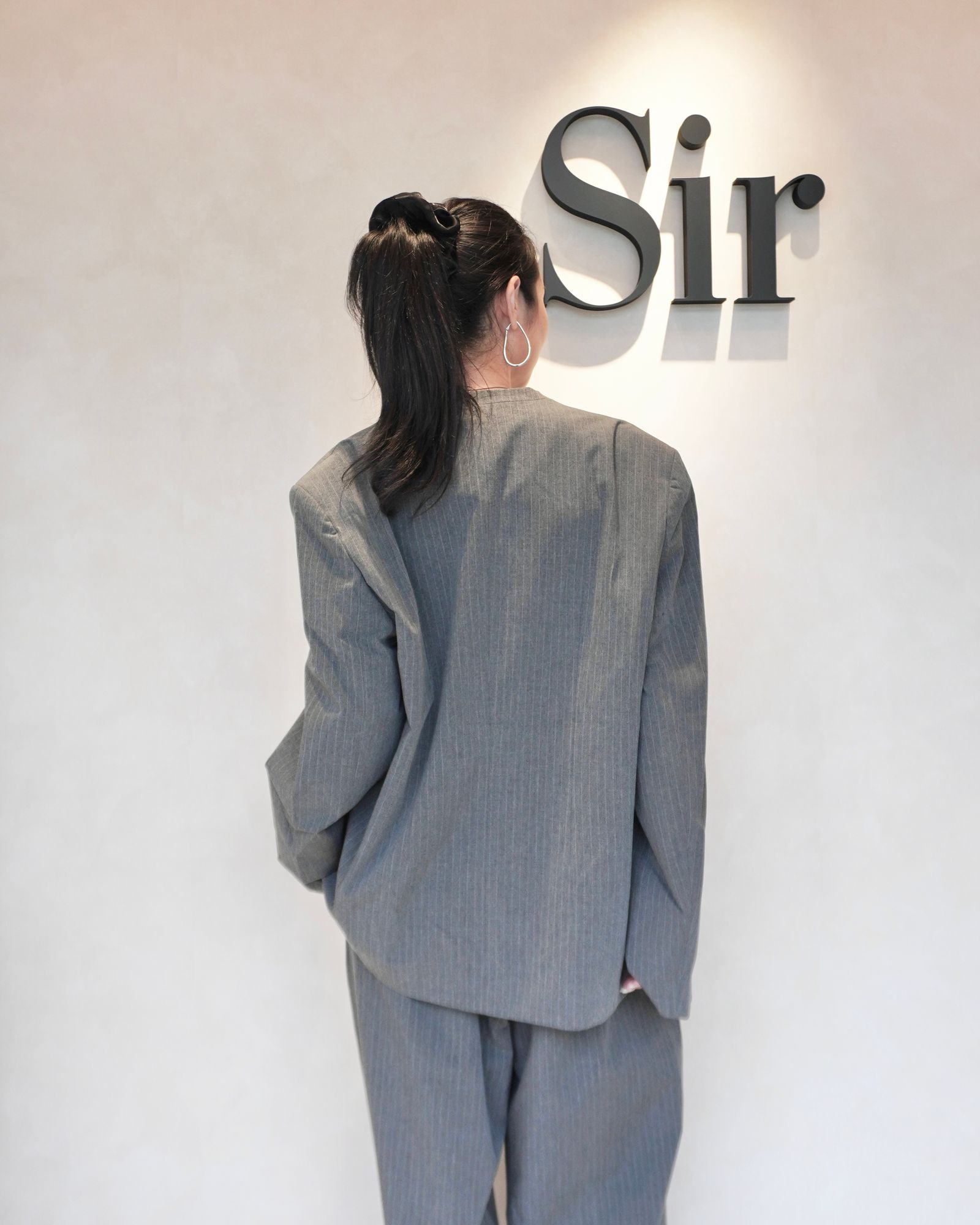 【25AW】Collarless Over Jacket / カラーレスオーバージャケット (グレー)