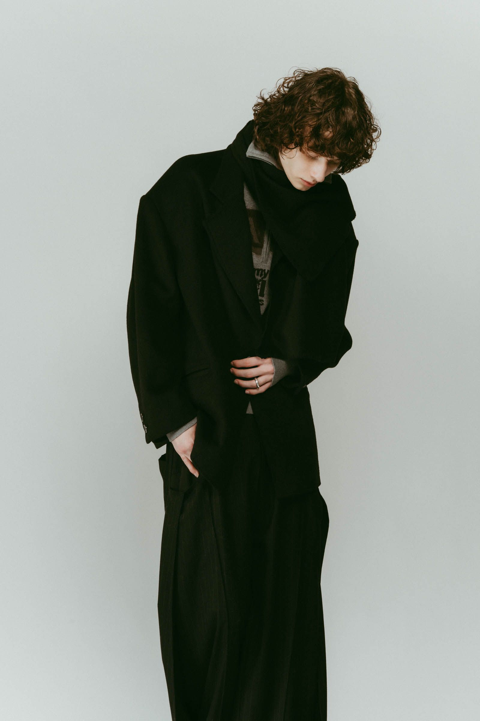 muffler overlay jacket(unisex) / マフラー オーバージャケット (ブラック) / 25AW