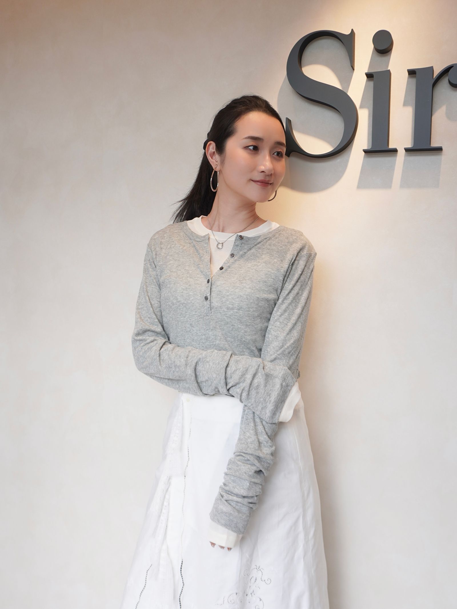 【25AW】LAYERED L/S HENLY TEE / レイヤード ロングスリーブ ヘンリーTシャツ (グレー)