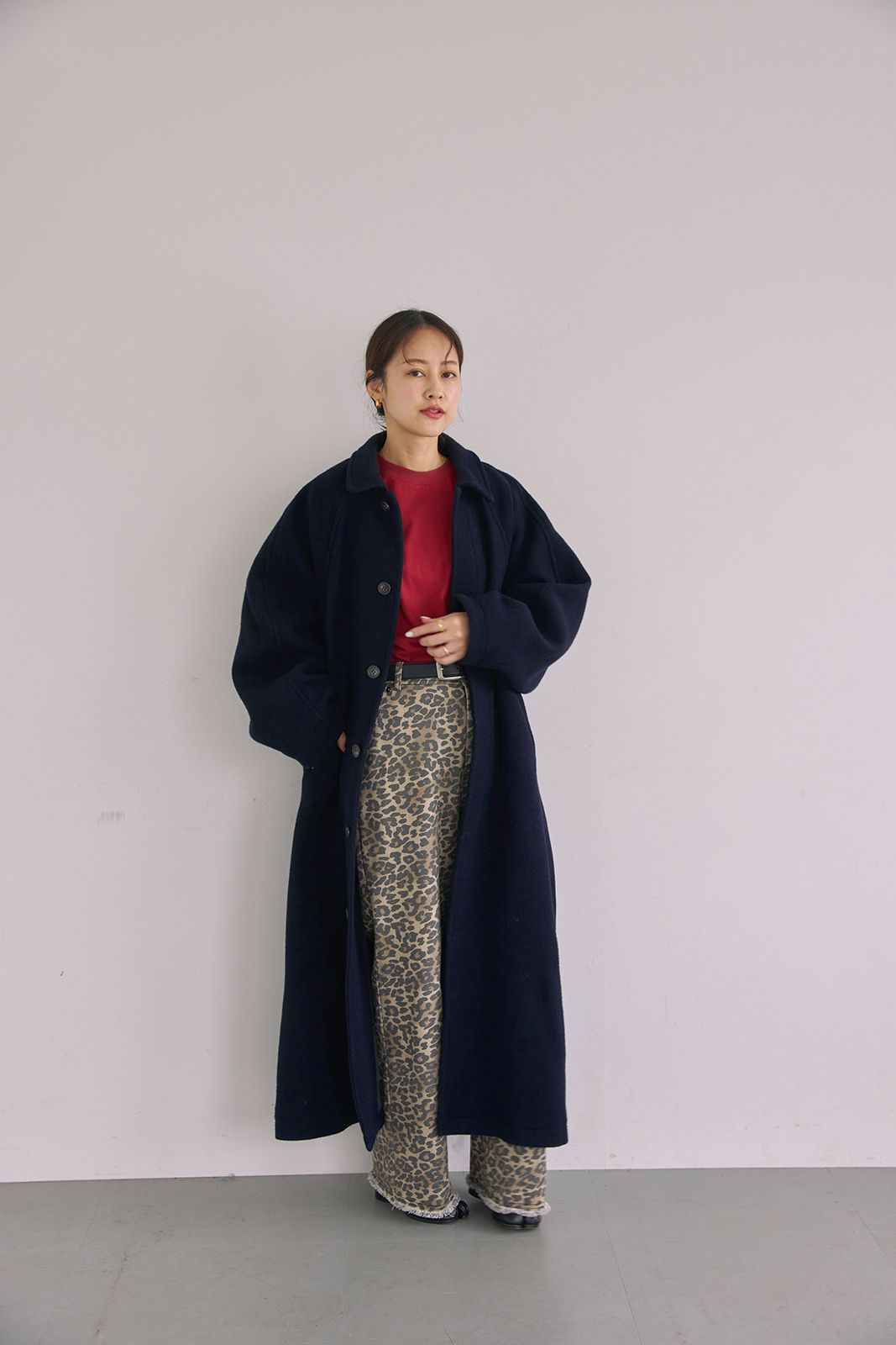 ラグランスリーブロングコート (ネイビー) Raglan Sleeve Long Coat (Navy) / 26AW