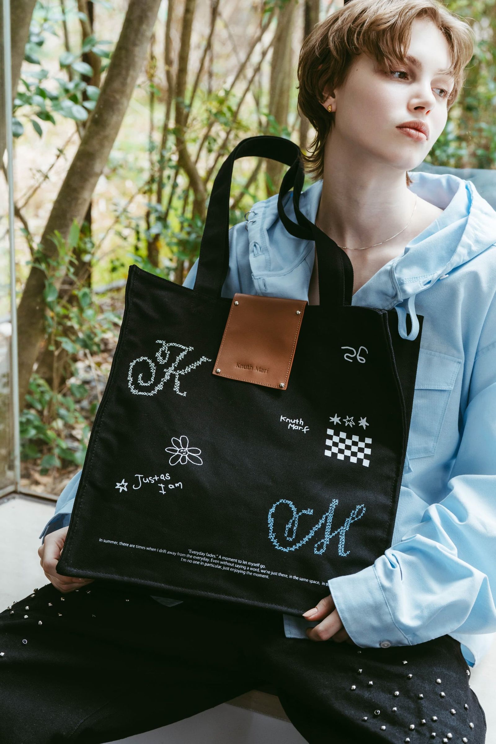 グラフィックキャンバストートバッグ (ブラック) graphic canvas tote (Black) /  26SS