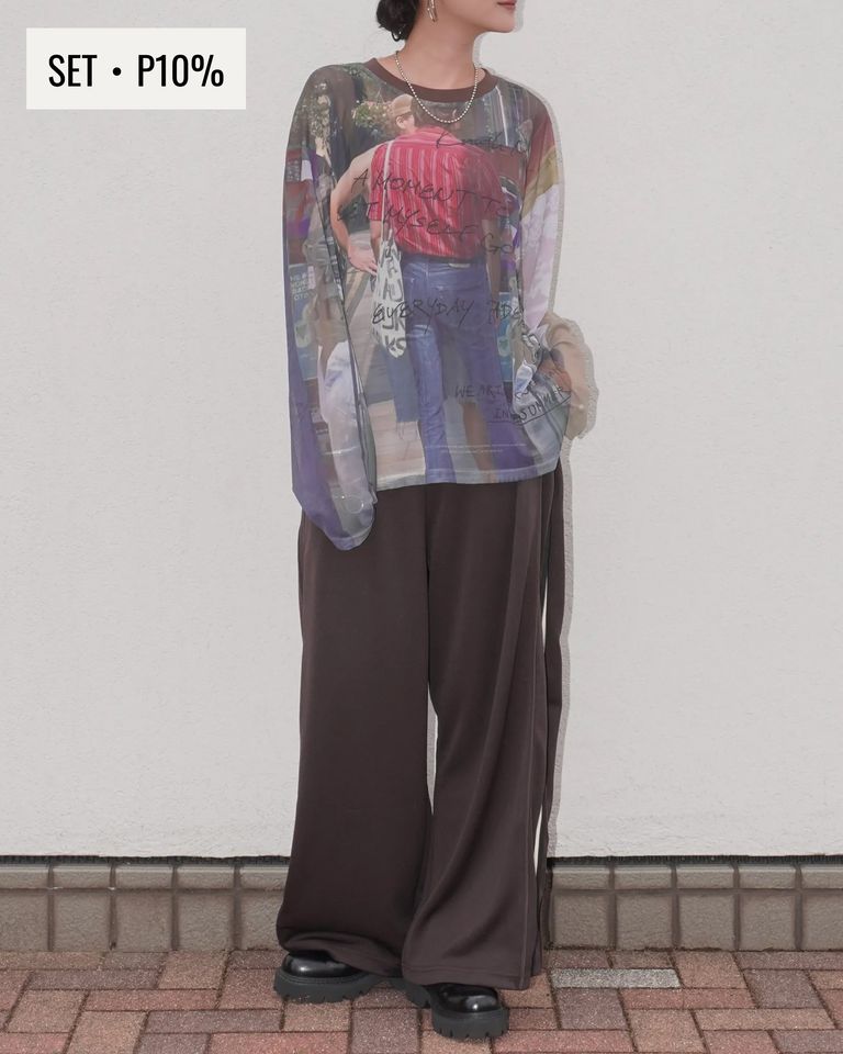 164cm 着用サイズ：「①トップス」フリーサイズ /「②パンツ」Sサイズ